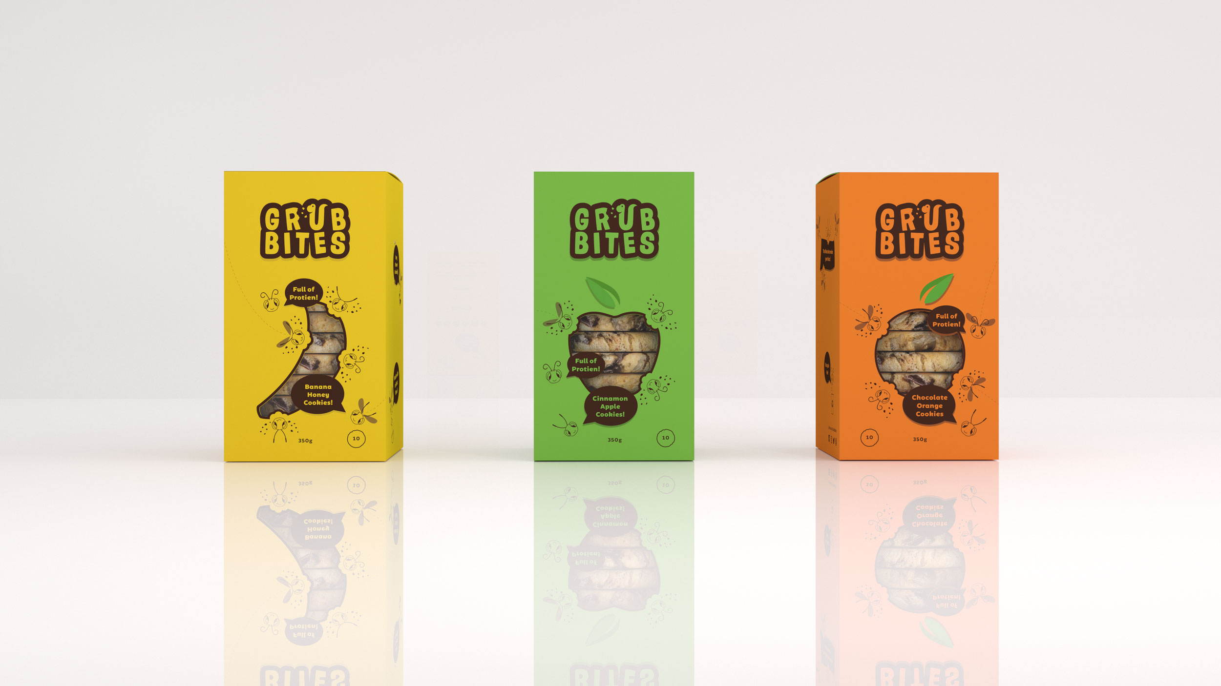 Grubbites cookies packaging, front view